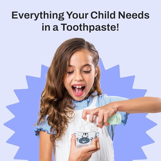 autobrush Kids Fluoride-Free Foaming Toothpaste Watermelon Flavor for Electric or U-Shaped Toothbrush, SLS-Free, Training Toothpaste, Anti-Cavity (1 Pack)