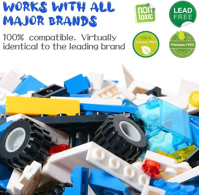 Liberty Imports 736 Pieces City Police Station & Car Building Blocks Set, with 3 Police Cars Toy, Cop Patrol Car, Prison Car, Construction Toy Building Bricks Kit, Gift for Boys Girls 6-12