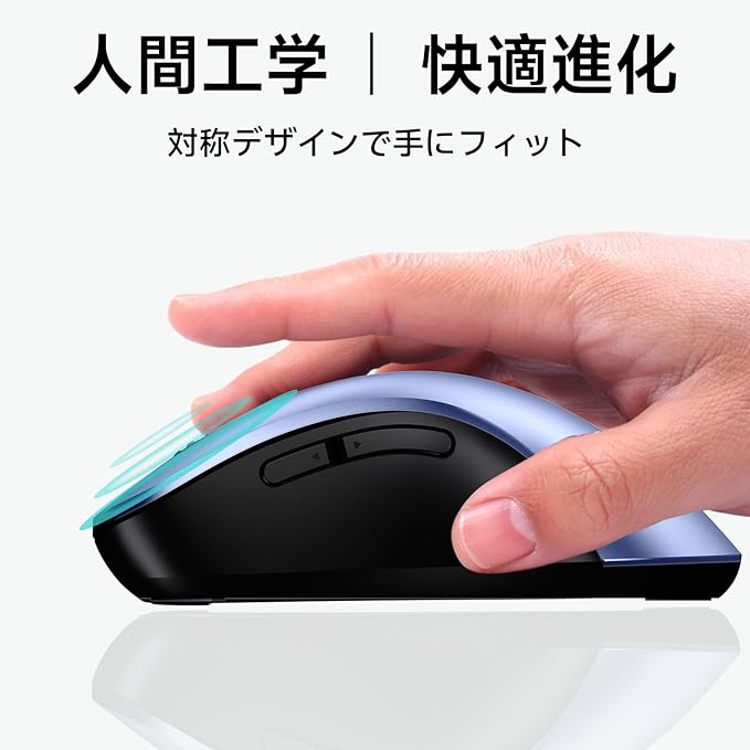 memzuoix 2.4G Wireless Mouse, 1400 DPI Mobile Optical Cordless Mouse with USB Receiver, Portable Computer Mice Wireless Mice for Laptop, PC, Desktop, MacBook, 5 Buttons (Navy Blue)