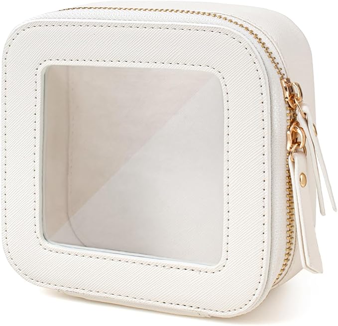 FFpaw Travel Clear Makeup Bag Set, TSA Approved Cosmetic Bag Case with Zipper Portable Makeup Pouch Toiletry Bag Women Traveling Cosmetic Organizer Storage Bag Car Organizer Car Essentials for Women