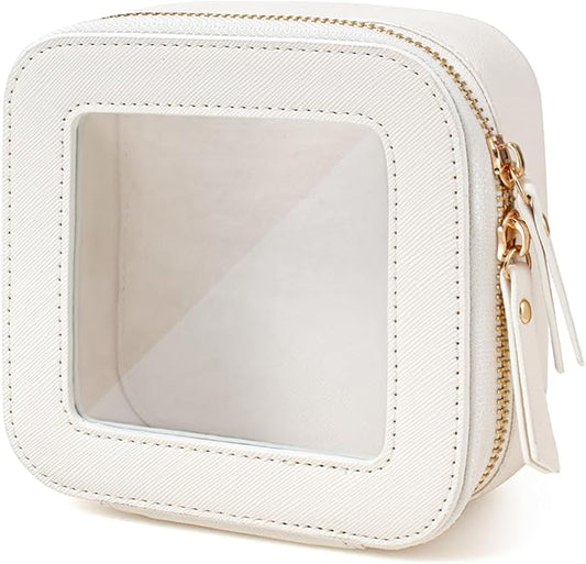 FFpaw Travel Clear Makeup Bag Set, TSA Approved Cosmetic Bag Case with Zipper Portable Makeup Pouch Toiletry Bag Women Traveling Cosmetic Organizer Storage Bag Car Organizer Car Essentials for Women