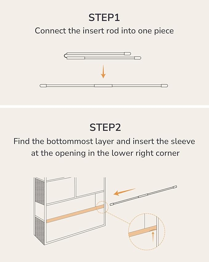 ULG Over the Door Organizer, 5-Tier Extra Large Hanging Storage with 10 Mesh Pockets, 100 lbs Capacity, Heavy Duty Door Organizer for Closet, Bedroom, Nursery Storage, Beige