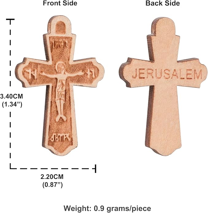 COTTVOTT Wooden Christian Jesus Cross/Orthodox Crucifix Charms Pendants for Rosary Necklace, DIY Jewelry Making Accessories Parts