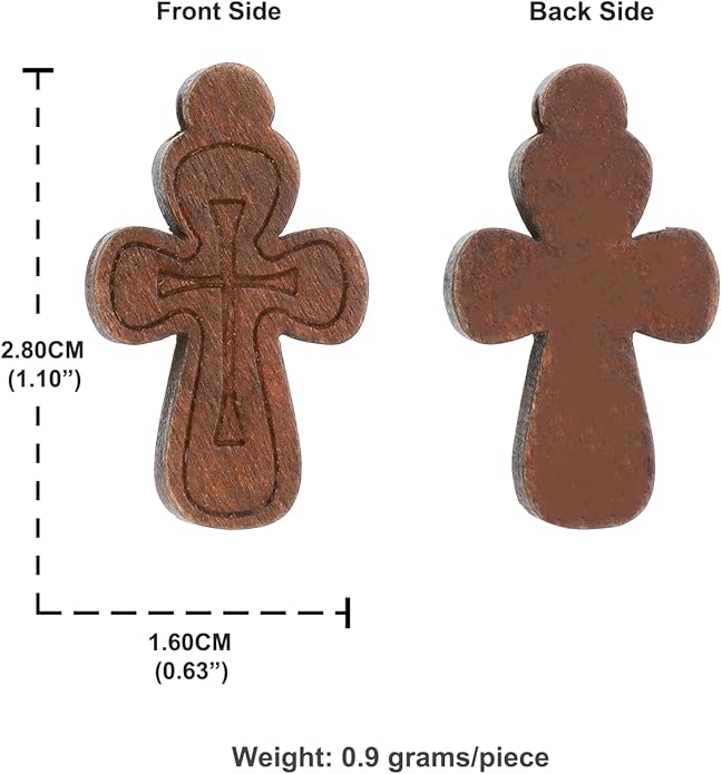 COTTVOTT Wooden Christian Jesus Cross/Orthodox Crucifix Charms Pendants for Rosary Necklace, DIY Jewelry Making Accessories Parts