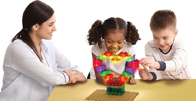 E-Blox Building Blocks STEM Circuit Kit, Build Your Own Sound & Touch Controlled Light Show, LED Lights Fade in & Out, Reacts to Voice & Music, Science, Birthday Gift, Boys, Girls, 5+