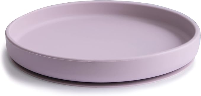 mushie Classic Silicone Suction Plate | BPA-Free Non-Slip Design (Soft Lilac)