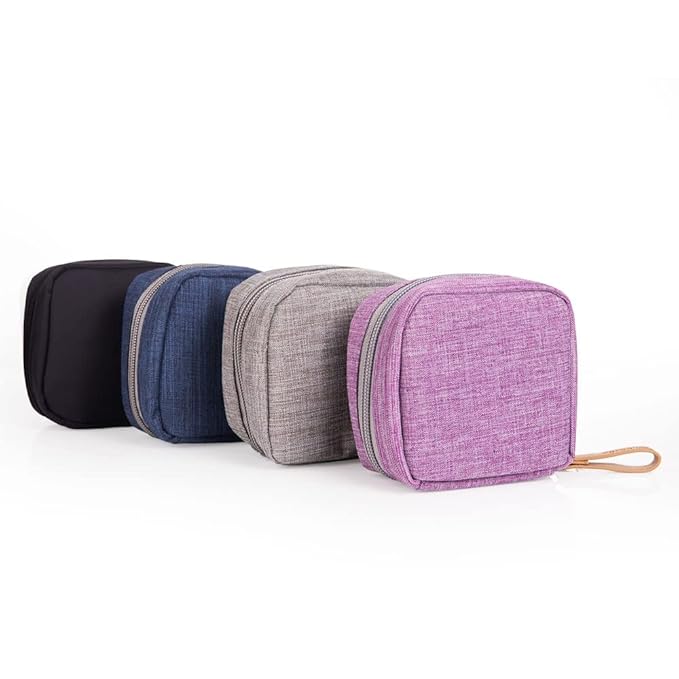 Hekyip Mini Cosmetic Bag, Travel Makeup Pouch, Portable Waterproof Cosmetic Pouch for Ladies Women, Mini (Mini Navy Blue)