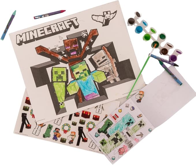 Innovative Designs Minecraft Creative Coloring Canvas Painting and Activity Set for Kids, 1000+ pcs