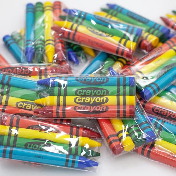 Lucky Art 10 Sets of 4 Packs (40 count) Large Size Crayons - Mini Crayon Packs Non-Toxic Crayons; Crayons in bulk for Kids Party Favors, School Supplies for Teachers & Travel Crayons