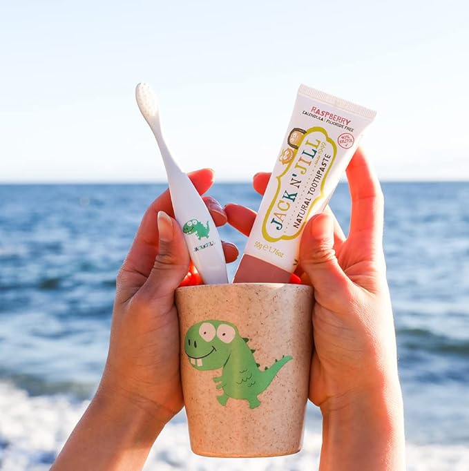 Jack N' Jill Natural Toddler Toothpaste for Baby, Kids and Infants 6 Months & Up, Fluoride Free Training Toothpaste for Toddlers 1-3 (1.76 Fl Oz (Pack of 6), Raspsberry)