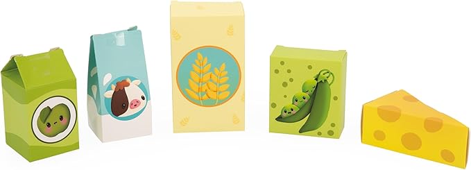 Janod - Children's Merchant Farm Market - Imitation Game for Children - 32 Accessories - Develops Imagination - FSC Wooden Toy - Water Painting - Suitable for Ages 3 and Above - J03322