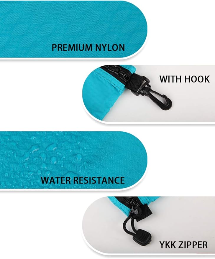 GOX Travel Toiletry Bag Carry On Zipper Pouch Cosmetic Kit Makeup Digital Bag Water Repellent Nylon (Turquoise)