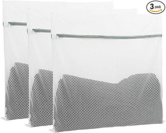 Guozcaray 3 Pcs 24 * 24 inch large laundry bag, laundry storage, washing machine bag with zipper mesh, travel storage and sorting bag for Clothes,Fitted sheets,Sweater, Shoes