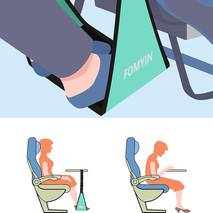 Airplane Footrest with No Feet Clashing Support Design, Portable Travel Foot Hammock, Memory Foam Plane Foot Rest to Relieve Feet Soreness - Long Flights Essentials