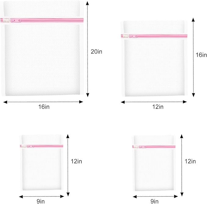 Upgraded Coarse Mesh Laundry Bag - Wash Delicate Lingerie, Garment & Shoe Storage, Travel Essentials - Durable & Breathable，4Pcs, MIAETFH