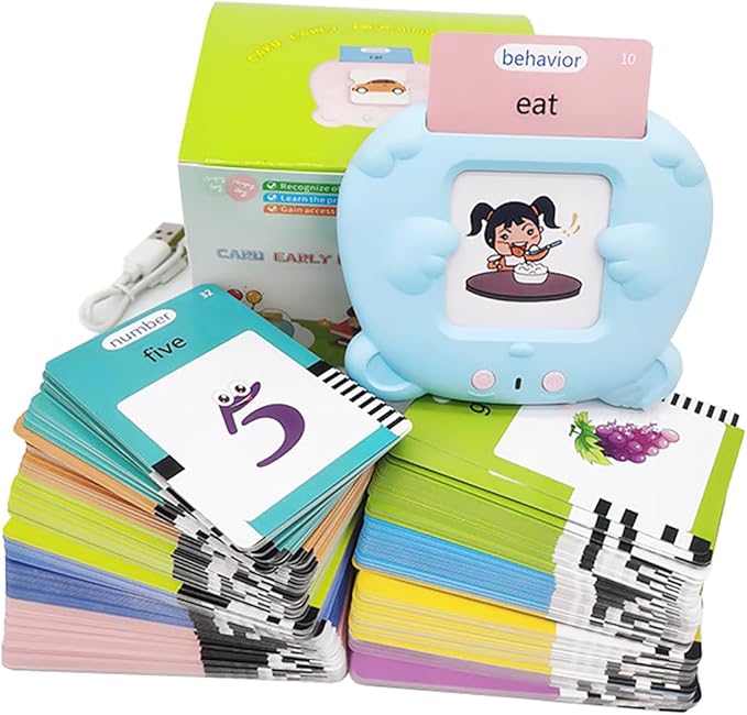 RT&BS Talking Flash Cards for Toddlers, Montessori Toys Flash Cards, Speech Therapy Toys, Gift for Kids Children, 510 Sight Words Blue