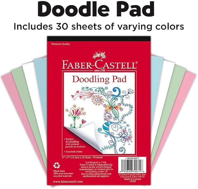 Faber-Castell Back to School Beeswax Crayon Coloring Set - 24 Beeswax Crayons, Crayon Sharpener & Doodle Pad, Multi (FC14339)