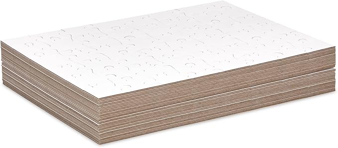 Juvale 36 Pack Blank Puzzles to Draw On, 8.5x11 Make Your Own Jigsaw Puzzle for Kids DIY, Arts and Crafts Projects (48 Pieces Each)