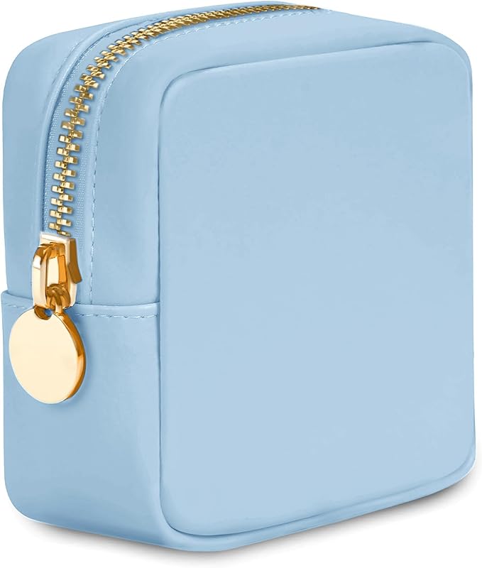 DANCOUR Nylon Makeup Bags for Women Large Preppy Travel Toiletry Pouch Cosmetic Bag Makeup Organizer