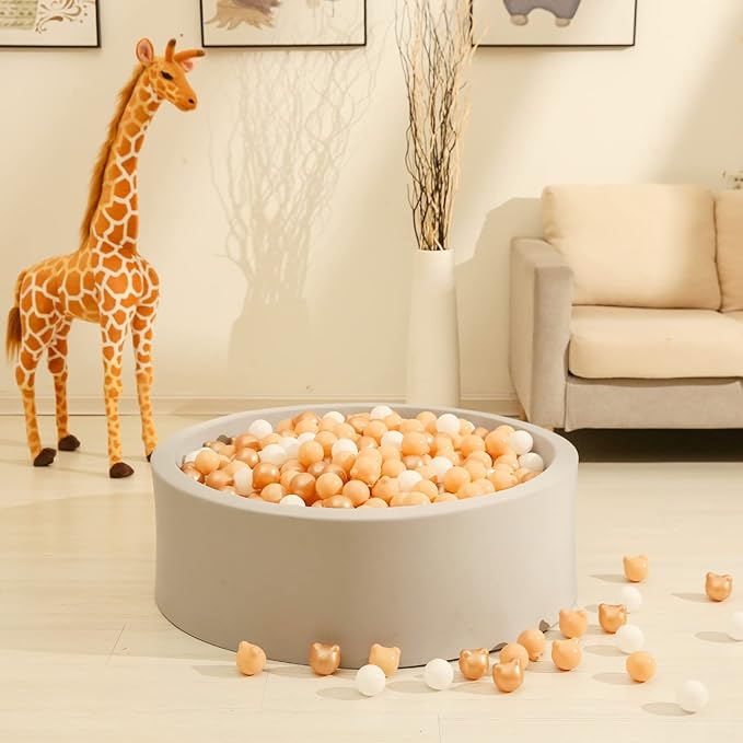 GOGOSO Bear Ball Pit Balls Shapes BPA Free Plastic Play Balls Crush Proof Kids Toddlers Baby Pastel Pelotas Toy Shaped Giant Friendship Bracelet