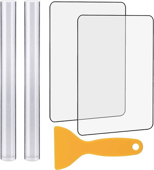 5 Pieces Polymer Clay DIY Tool, Marrywindix Acrylic Clay Roller with Acrylic Sheet Backing Board Plastic Scraper Assisted Shovel Rubber Clay Tools Molds for Shaping and Sculpturing Modelling