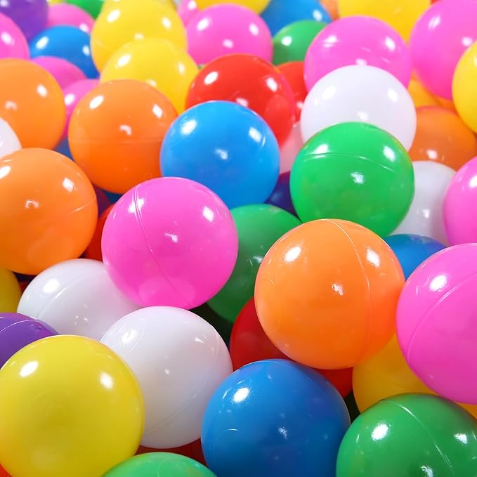 GOGOSO Balls for Ball Pits, Plastic Ball Pit Balls for Toddlers 1-3 Phthalate Free BPA Free for Baby Playpen Toys 8 Colors, 100counts 2.15inch Pelotas