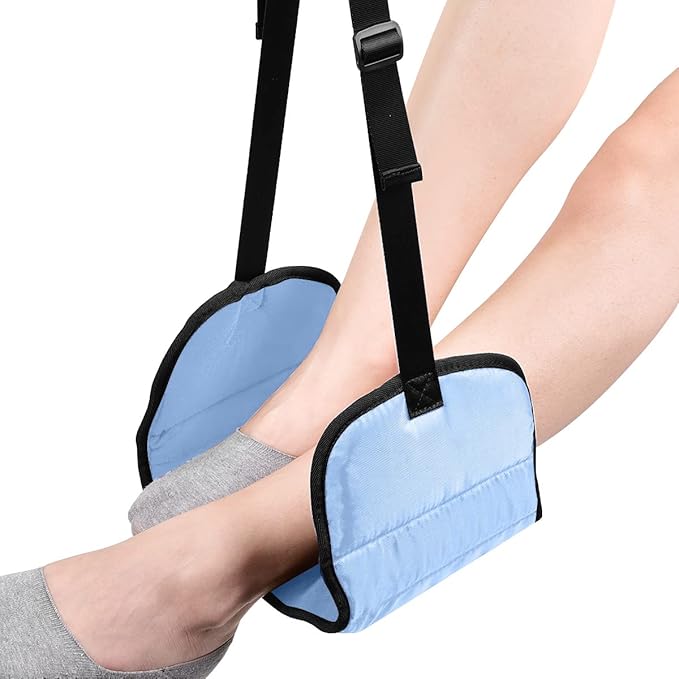 Airplane Footrest Made with Premium Memory Foam - Airplane Travel Foot Hammock, No Clashing Foot Hammock & Portable Plane Leg Rest, Provides Relaxation and Comfortable for Long Flight