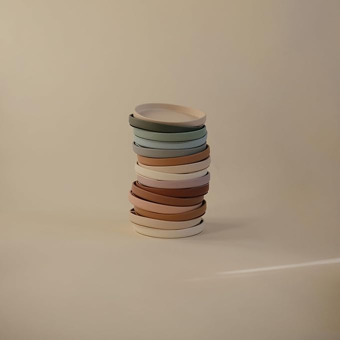 mushie Classic Silicone Suction Plate | BPA-Free Non-Slip Design (Cloudy Mauve)