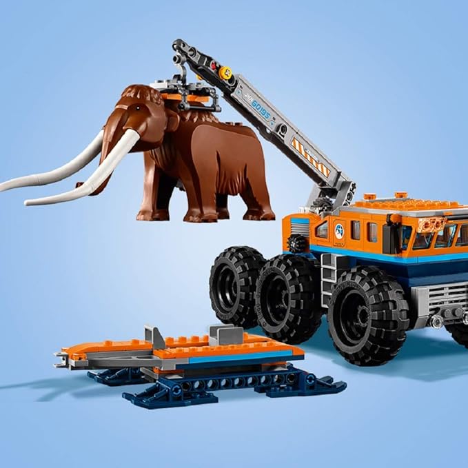City Arctic Mobile Exploration Base Toy, Crane Vehicle Platform & Trailer, Construction Toys for Kids