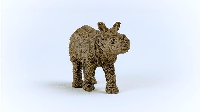 Schleich Wild Life Realistic Baby Indian Rhinoceros Figurine - Authentic and Highly Detailed Wild Animal Toy, Durable for Education and Fun Play for Kids, Perfect for Boys and Girls, Ages 3+