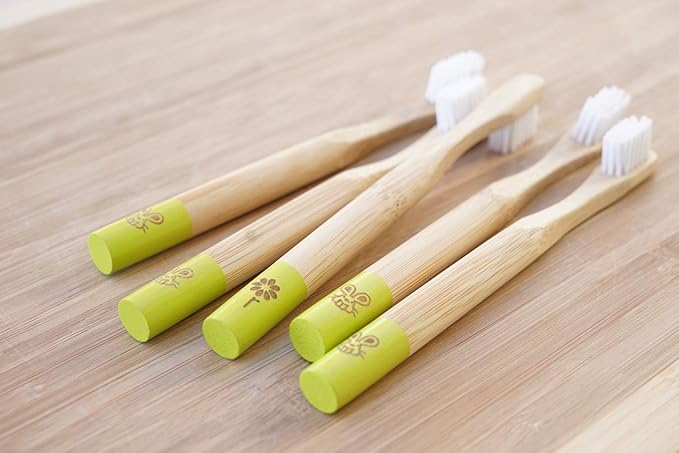 Rain Organic Bamboo Baby Toothbrush - 100% Safe Infant Toddler Kids Toothbrush 6 to 12 Months and Up, Natural BPA-Free Biodegradable Wood Toothbrush Extra Soft Bristles Children's Dental Care (1 Pack)