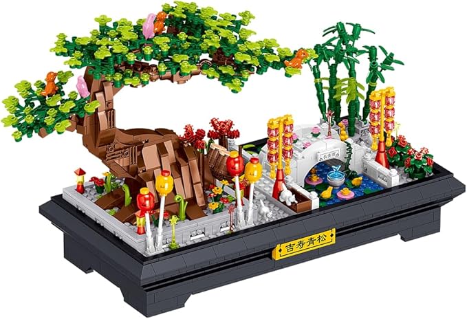 Bonsai Tree Building Sets,Oriental Style Bonsai Architectural Building Kits for Adults,Bonsai Tree Building Blocks Set for Kids 6+,Ideal Gift for Home Décor or Office Art(1286pcs)
