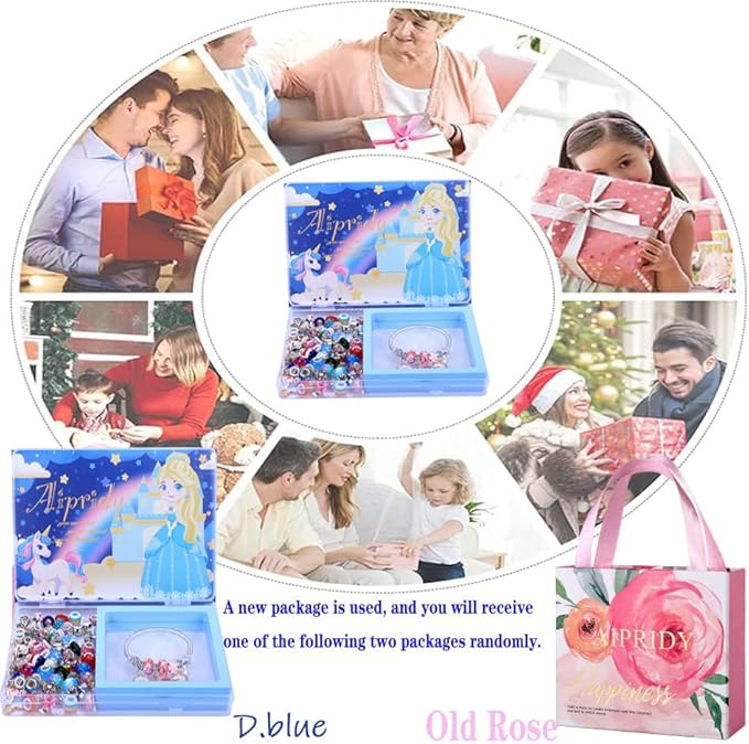 AIPRIDY Charm Bracelet Making Kit,Unicorn Mermaid Crafts Gifts Set Can Inspires Imagination and Creativity,Jewelry Making Kit Perfect Gifts for Girls 5-12 Years Old (104 Pieces)