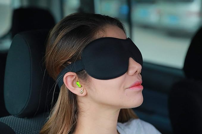 AMAZKER Sleep Mask for Side Sleeper 2 Pack, 3D Contoured Cup Sleeping Mask & Blindfold, Concave Molded Night Sleep Mask, Block Out Light, Soft Comfort Eye Shade Cover for Travel Yoga Nap