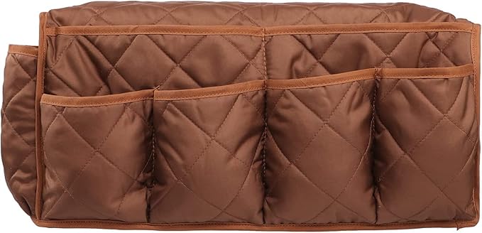 Armchair Caddy for Recliner Organizer Brown Coffee Sofa Armrest Organizer with 14 Pockets for Armchair Remote Control Holder Phones Ipads Keys Books Glasses Storage