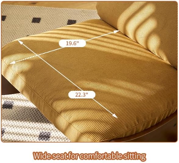 MFFM Comfortable Glider Rocking Chair, Upholstery Glider Chair, Solid Wood Frame, Perfect for Multiple Settings Accent Reading Chair for Bedroom,Living Room,Nursery (Orange)