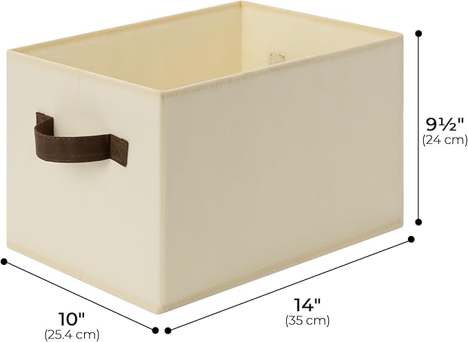 Cupic Cupid Storage Bins Closet, Fabric Closet Organizers and Storage, 4-Pack Baskets for Organizing, Large Storage Boxes with Handles for Clothes and Toys, Beige