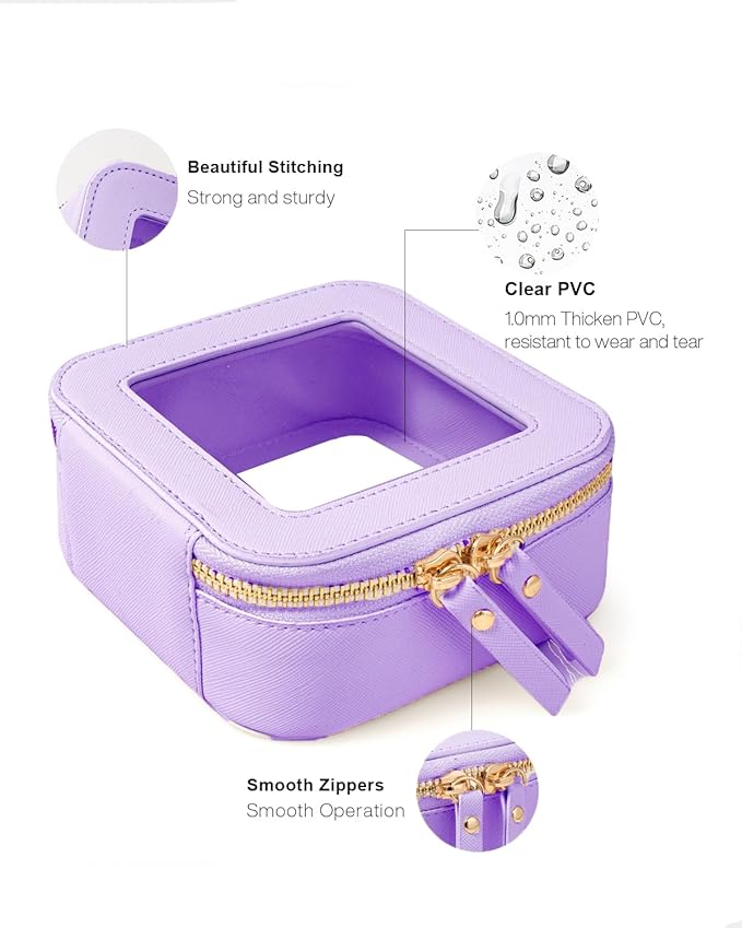 FFpaw Travel Clear Makeup Bag Set, TSA Approved Cosmetic Bag Case with Zipper Portable Makeup Pouch Toiletry Bag Women Traveling Cosmetic Organizer Storage Bag Car Organizer Car Essentials for Women