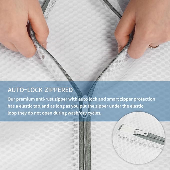 Guozcaray 3 Pcs 24 * 24 inch large laundry bag, laundry storage, washing machine bag with zipper mesh, travel storage and sorting bag for Clothes,Fitted sheets,Sweater, Shoes