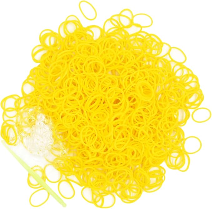 3000PCS Loom Rubber Bands Kit with 75 Clips,5 Hooks, Premium Bracelet Making Kit for Kids Weaving DIY Crafting Gift(Yellow)