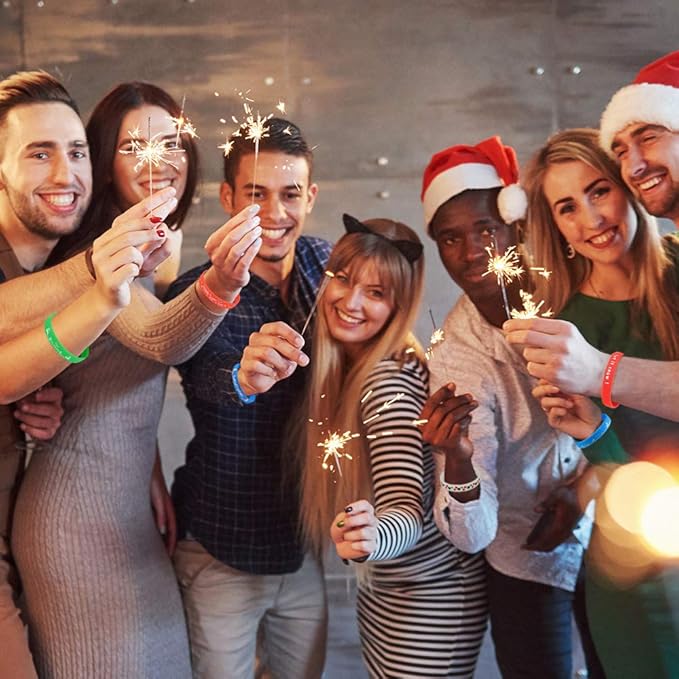 Coogam 40PCS Christmas Silicone Bracelets, Xmas Rubber Wristbands Accessories Gift for Kids Adults Stocking Stuffers, New Year Holiday Decoration Wrist Band Party Supplies Favors