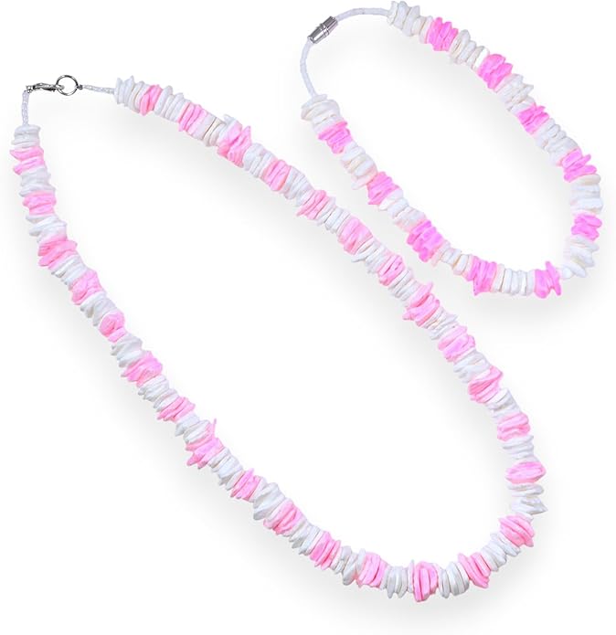 BlueRica Puka Shell Chips Necklace & Anklet Set (Multi)