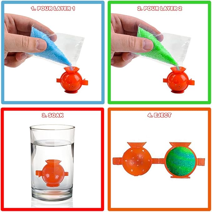 ArtCreativity Make Your Own Bouncy Ball Kit, Set of 12 Individual Kits, DIY Arts & Crafts for Kids, Each One Makes 2 Bouncing Balls, Science Project for Boys & Girls, Educational Toys, Party Favors