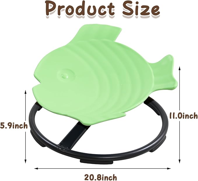 Kids Swivel Chair Sensory Chair for Kids, Spinning Chair Kids Balance Physical Therapy Equipment, Kids Indoor Outdoor Play Equipment， Science Seat for Kids 3-9 (Light Green)