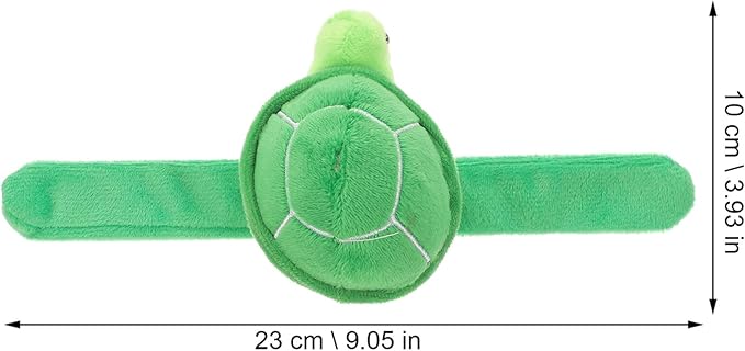 Kisangel 1pc Animals Slap Bracelet Turtle Slap Bracelet Stuffed Animal Slap Bracelets Huggers Turtle Party Favors(Green)