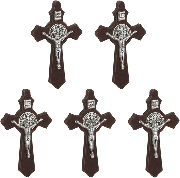 COTTVOTT Wooden Christian Jesus Cross/Orthodox Crucifix Charms Pendants for Rosary Necklace, DIY Jewelry Making Accessories Parts