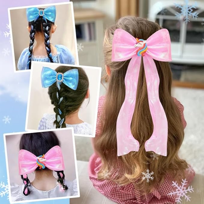 21Pcs Toddler Girls Jewelry Princess Dress Up Hair Bows Bead Necklace Bracelets Pendant Earring Rings, Unicorn Mermaid Forzen Party Favors Costume Accessories Little Girl Birthday Gift Jewelry Toys