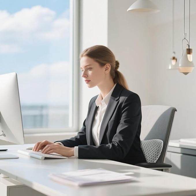 Lumbar Pillow, Memory Foam Lumbar Support Pillow for Office Chair and Car Seat, Ergonomic Streamline Back Pillow for Lower Back Pain Relief, Back Support Pillow for Sitting, Driving, Traveling