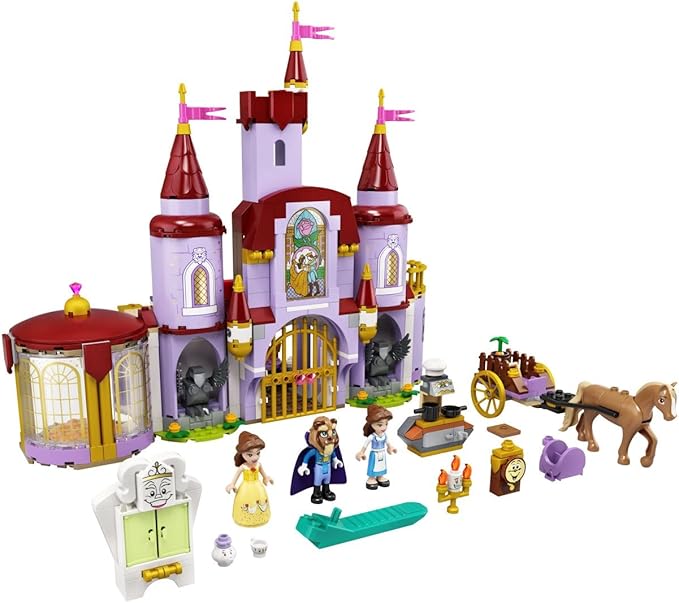 LEGO® Disney Belle and The Beast’s Castle 43196 Building Kit; an Iconic Castle Construction Toy for Creative Fun
