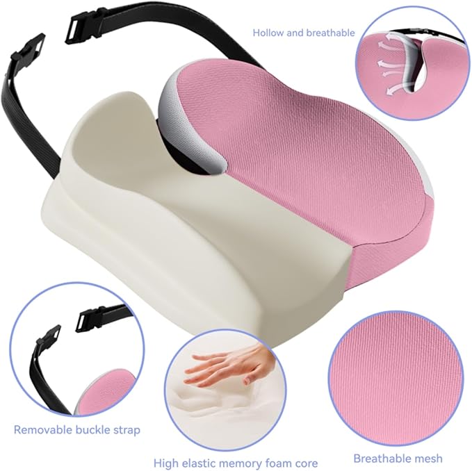 Seat Cushions for Office Chairs Wheelchair Cushion for Long Sitting Back Pain，Memory Foam Seat Car Computer Desk Chair Cushion，Coccyx Cushion for Tailbone Pain Relief Cushion Office Chair Butt Pillow